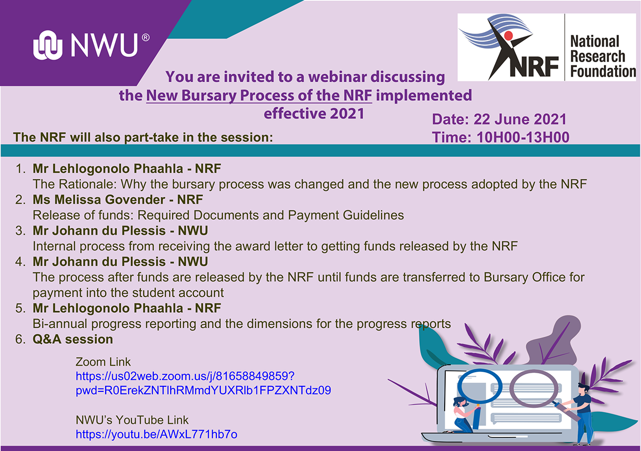 Webinar New Bursary Process of the NRF implemented effective 2021